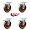 Service Caster 5 Inch High Temp Phenolic Swivel Top Plate Caster Set with Total Lock Brake SCC SCC-TTL20S514-PHSHT-4 - alternate 5